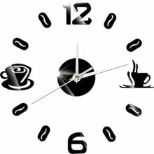 Load image into Gallery viewer, 3D DIY Digital Number Coffee Cup  Acrylic Clock Self-adhensive Quartz Non-ticking Wall Clock Kitchen Home Decor