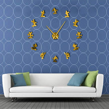 Load image into Gallery viewer, Mickey Design DIY Giant Wall Clock Cartoon Kid Room Wall Decor DIY Hanging Wall Watch Mirror Effect Frameless Comics Wall Clock