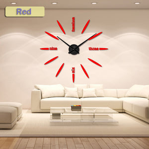 2019 New100% Positive feedback Wall Clock Acrylic Metal Mirror Super Big Personalized Digital Wall Watches Clocks  Free shipping