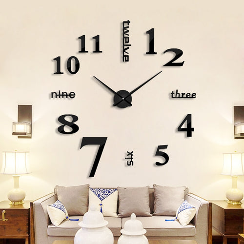 Muhsein 2019 New Fashion  Big Size Wall Clock Mirror Sticker  DIY Wall Watch Modem Living Room Decor  Wall Clocks Free Shipping