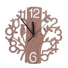 Load image into Gallery viewer, Hollow Tree Decoration Round Wooden Out Wall Clock Living Room Home Office Ornament Gift Wall Watch