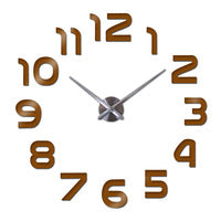 new clock watch wall clocks horloge 3d diy acrylic mirror Stickers Home Decoration Living Room Quartz Needle free shipping