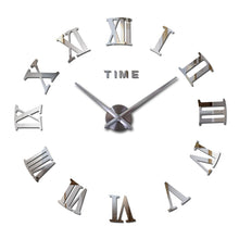 Load image into Gallery viewer, Modern style still life diy digital Balcony/Courtyard wall stickers home decoration mirror effect quartz big watch wall clock